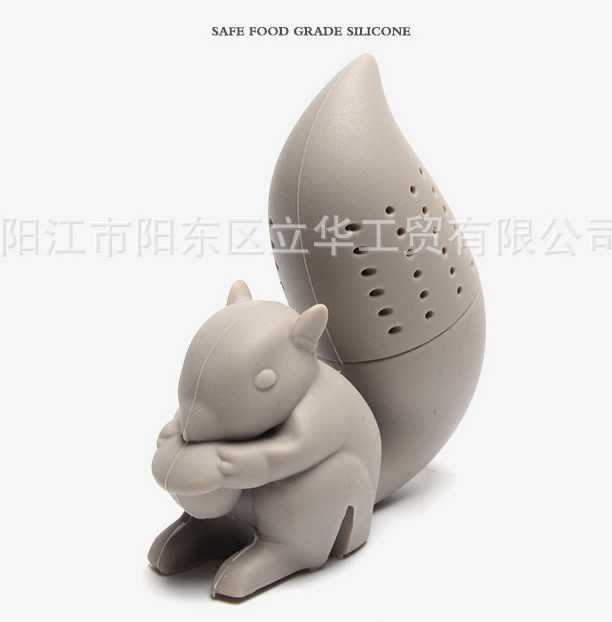 พร้อมส่ง ที่กรองชา ซิลิโคน tea infuser ลายกระรอก มี 6 สี