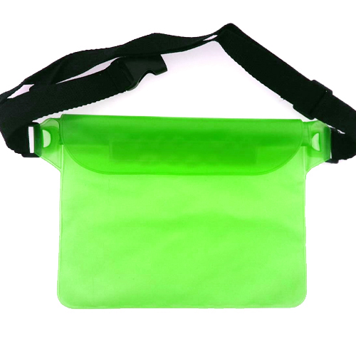 กระเป๋ากันน้ำคาดเอว สะพายได้ ใส่ของ ใส่มือถือ- สีเขียว