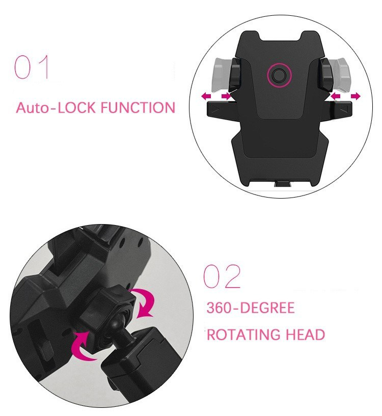 ที่หนีบโทรศัพท์ติดบนรถ Long Neck One-Touch Car Mount สีดำ-เหลือง