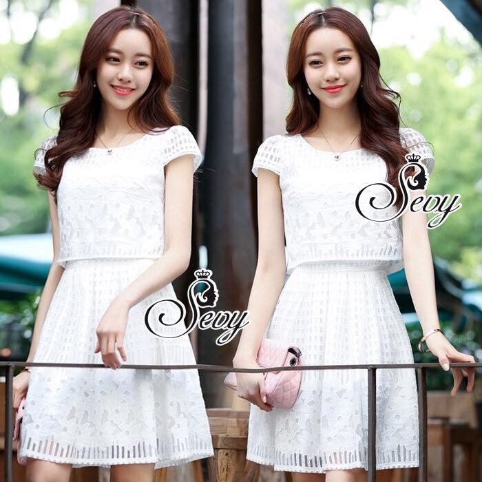 พร้อมส่ง มินิเดรสแขนตัดทรงกระดองเต่า