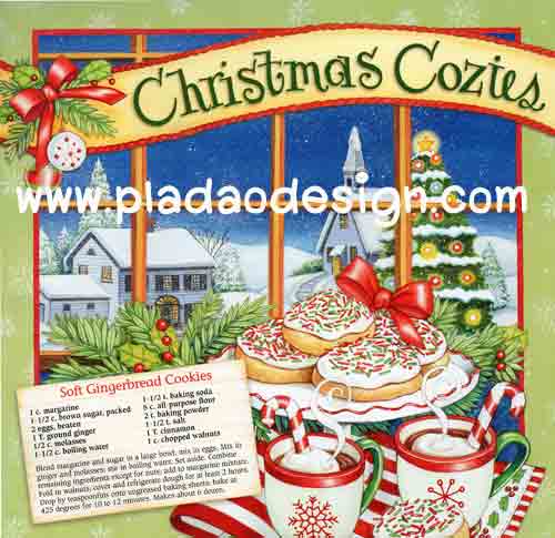 กระดาษอาร์ทพิมพ์ลาย สำหรับทำงาน เดคูพาจ Decoupage : Cooking Series - Soft Gingerbread Cookies