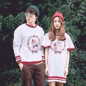 พร้อมส่ง Dress Shirt ลายราชินีนกฮูก เดรสเกาหลี