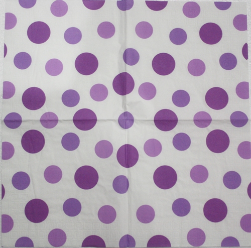 แนวภาพลายแต่ง Big Dot Radiant Purple กลมม่วง เป็นภาพเต็มแผ่น กระดาษแนพกิ้นสำหรับทำงาน เดคูพาจ Decoupage Paper Napkins ขนาด 33X33cm