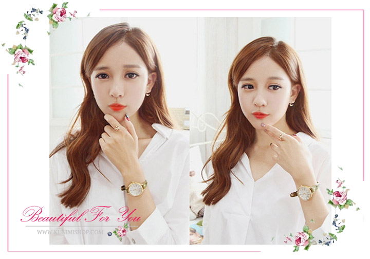 ตุ้มหู ต่างหู สีโรสโกลด์ รูปดาว ประดับด้วยเพชร สวย น่ารัก แบบแป้สเสียบ ขนาด : 2 cm.