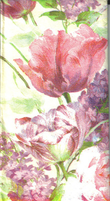แนวภาพดอกไม้ ทิวลิป ไลแลค ภาพวาด กระดาษแนพกิ้นสำหรับทำงาน เดคูพาจ Decoupage Paper Napkins เป็นภาพเต็มแผ่น ขนาด 21X22cm