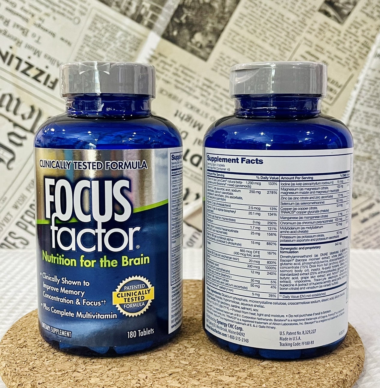 อาหารเสริม บำรุงสมองและระบบประสาท FOCUS factor Nutrition for the Brain 180 เม็ด