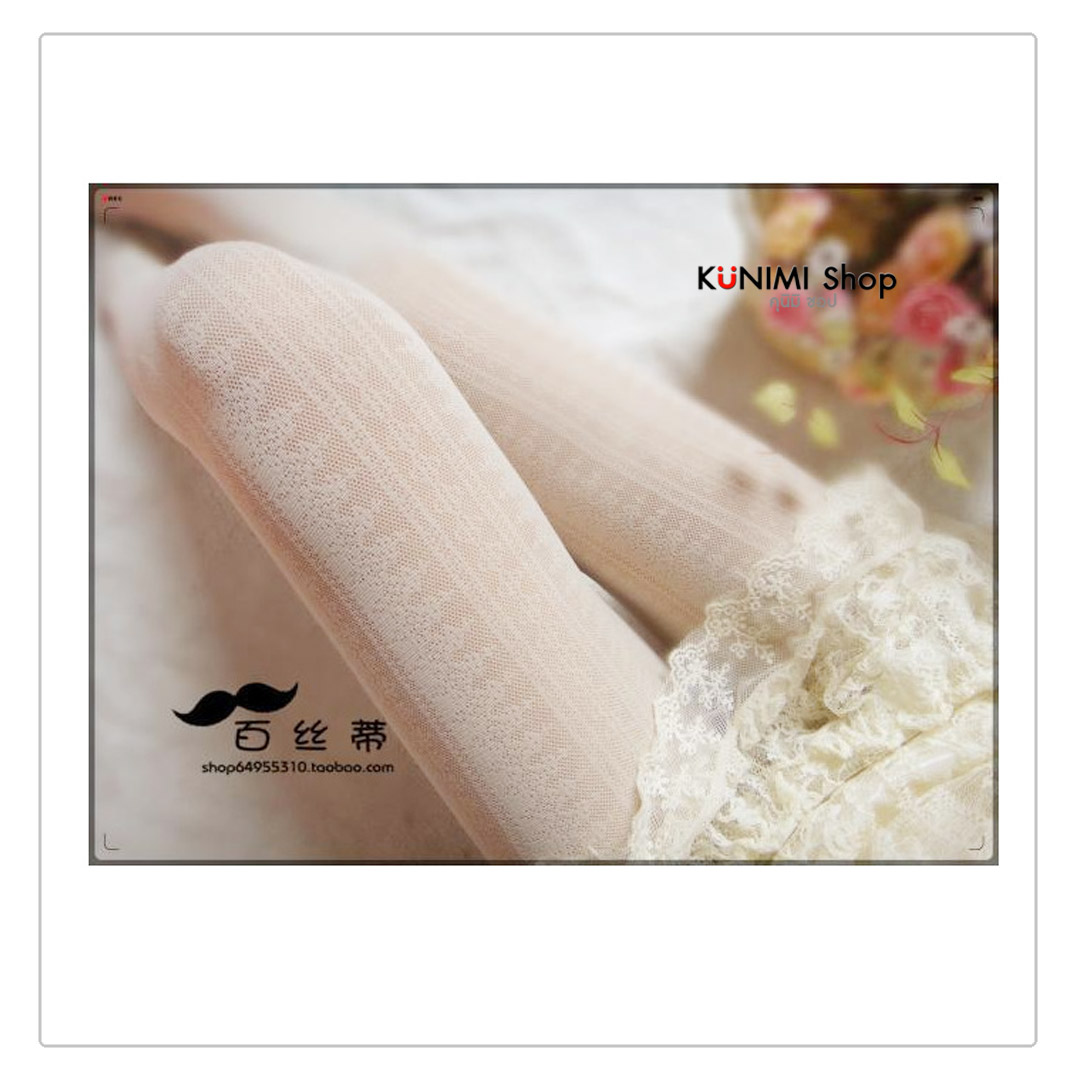 ถุงน่องแบบเต็มตัว พร้อมลายลูกไม้ คุณหนูสวยหวาน น่าใส่มากคะ ขนาด : FREE SIZE มี 2 สี : สีขาว สีดำ