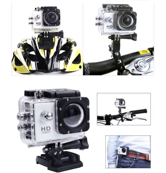 กล้องติดหมวก Action Camera สีเงิน