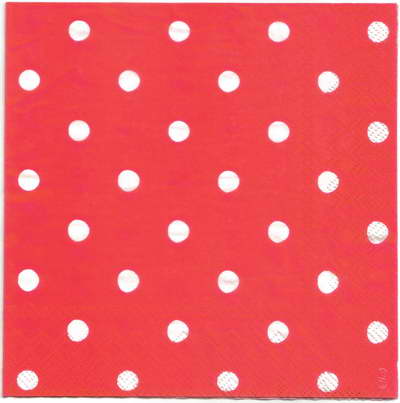 แนวภาพ Cath Kidston Polka Dot ลายจุด พื้นแดงวินเทจ เป็นภาพเต็มแผ่น กระดาษแนพกิ้นสำหรับทำงาน เดคูพาจ Decoupage Paper Napkins ขนาด 33X33cm