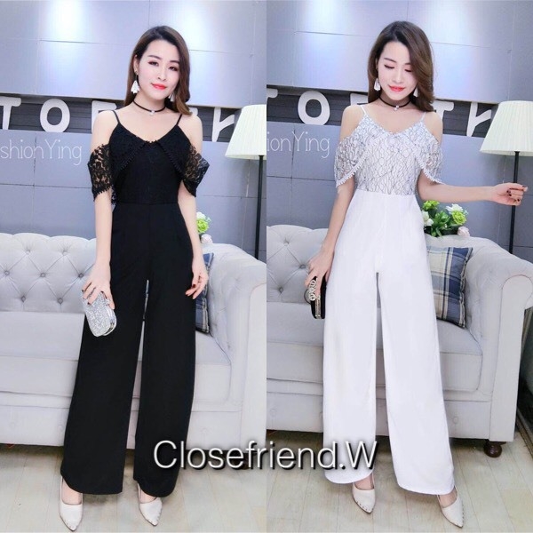 เสื้อผ้าเกาหลี พร้อมส่ง จัมพ์สูท กางเกงขายาว