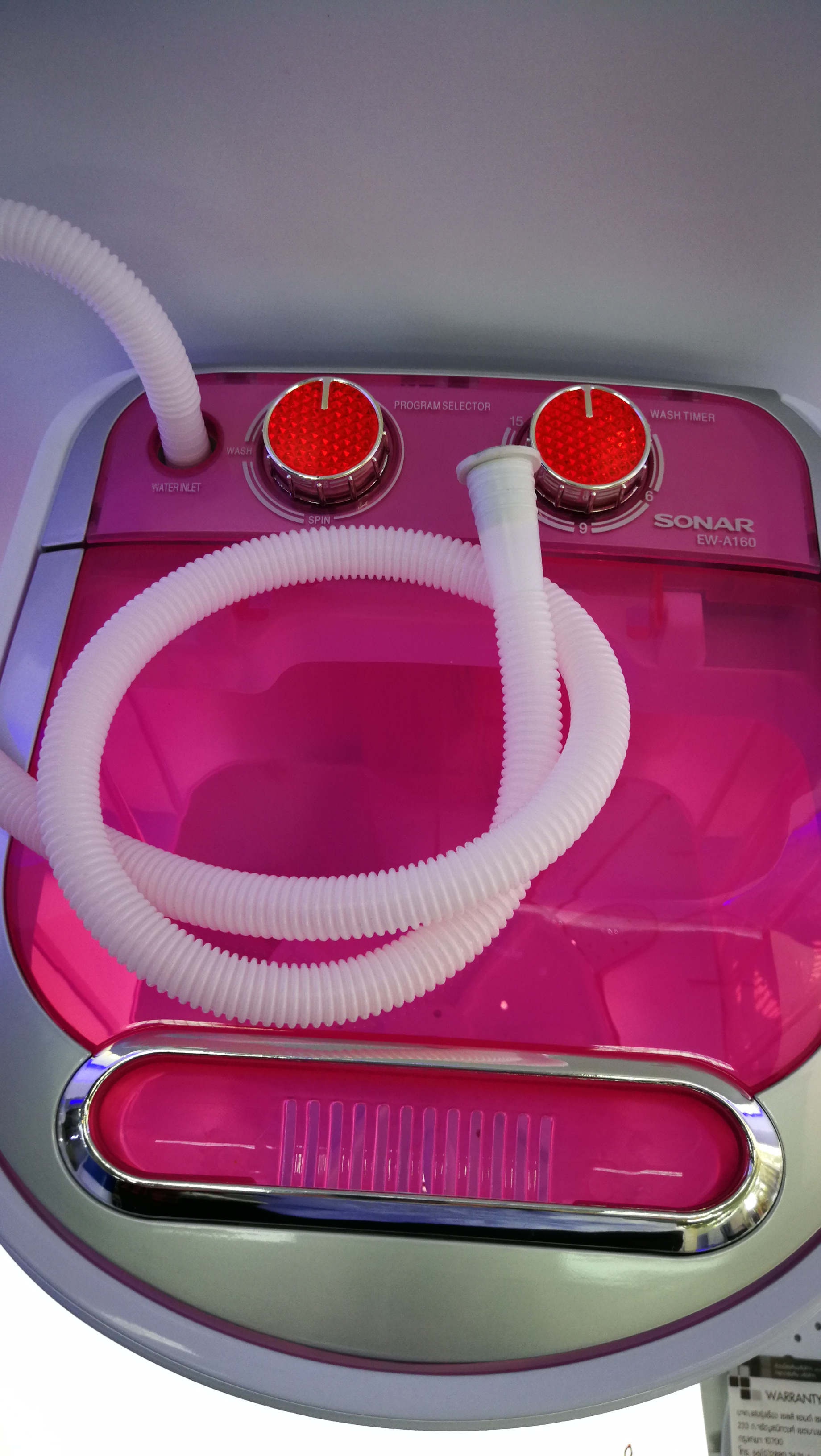 Sonar เครื่องซักผ้ามินิขนาดเล็ก 1 ถังฝาบน ปั่นแห้งในตัว 2in1 ความจุ 3.0 กก. รุ่น EW-A160 รับประกัน 1ปี