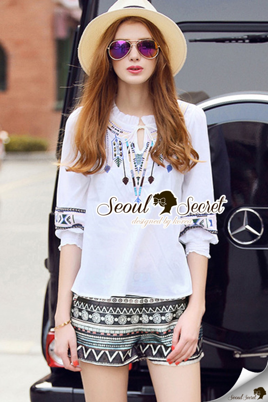 พร้อมส่ง เสื้อผ้าแฟชั่น งานปักลายสไตล์ชนเผ่า