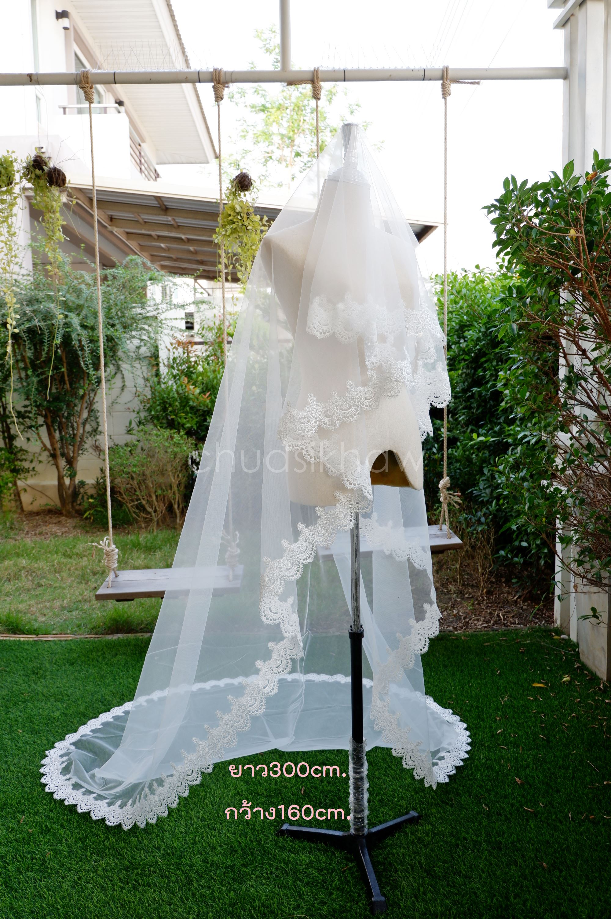 เวล veil ผ้าคลุมเจ้าสาวอิสลาม ผ้าคุลุมเข้าโบสถ์ ผ้าคลุมเจ้าสาวฉลุลายลูกไม้สวยหวาน เนื้อผ้าดี