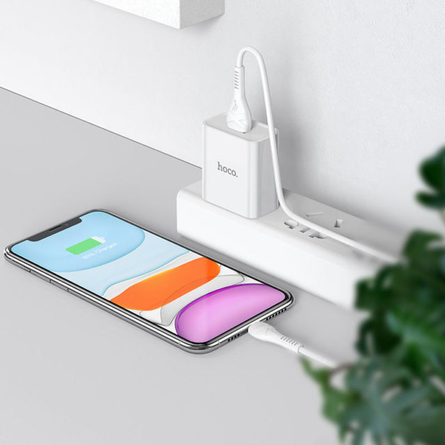 ชุดหัวชาร์จ+สาย Ip Hoco Wall charger “C81 Asombroso” US plug set with cable