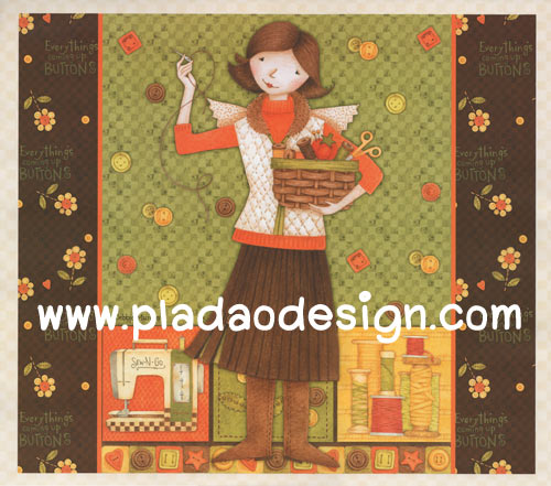 กระดาษสาพิมพ์ลาย สำหรับทำงาน เดคูพาจ Decoupage แนวภาำพ การ์ตูน นางฟ้าน้อย ช่างฝีมือสาวนักประดิษฐ์ประดอย นักเย็บปักถักร้อย (ปลาดาวดีไซน์)