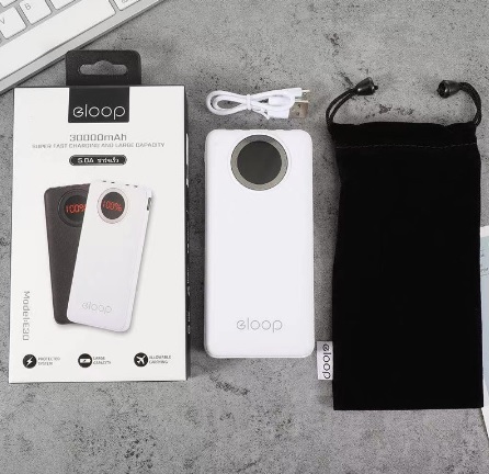 แบตสำรอง PowerBank 30000mAh E30 แถมซอง.ใส่ มีสายในตัว 4 ห้ว พกง่าย สะดวกสุด ๆ