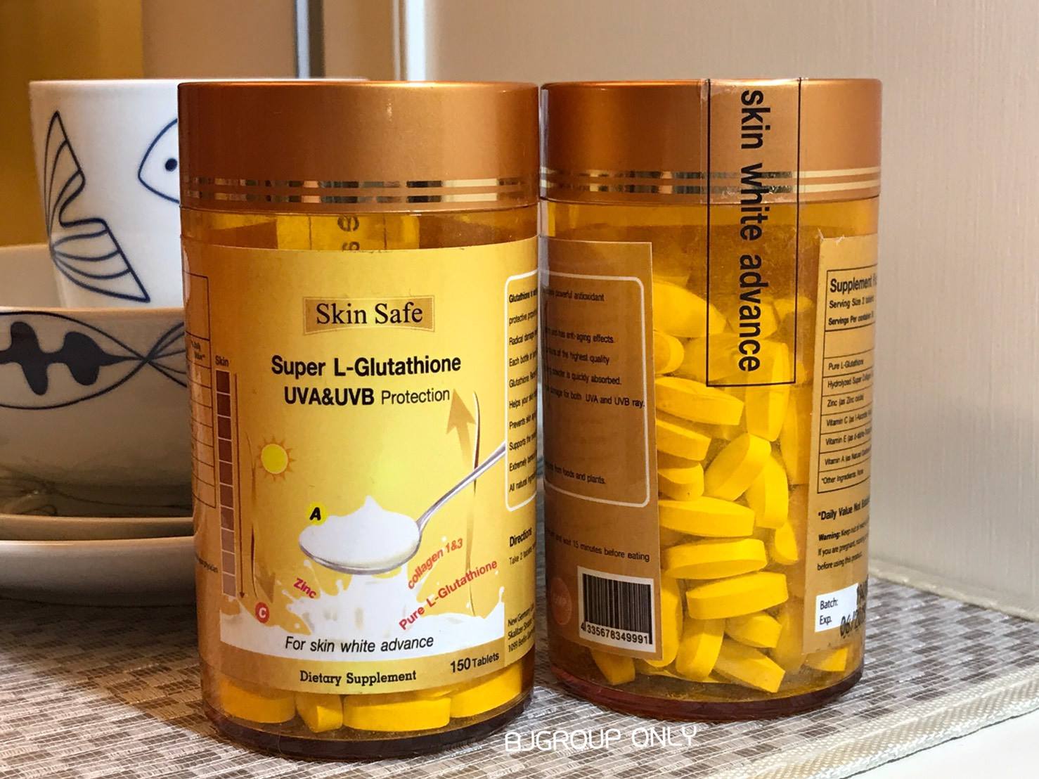 Skin Safe Super L-Glutathione UVA&UVB Protection 150 tablets กลูต้าเร่งขาว