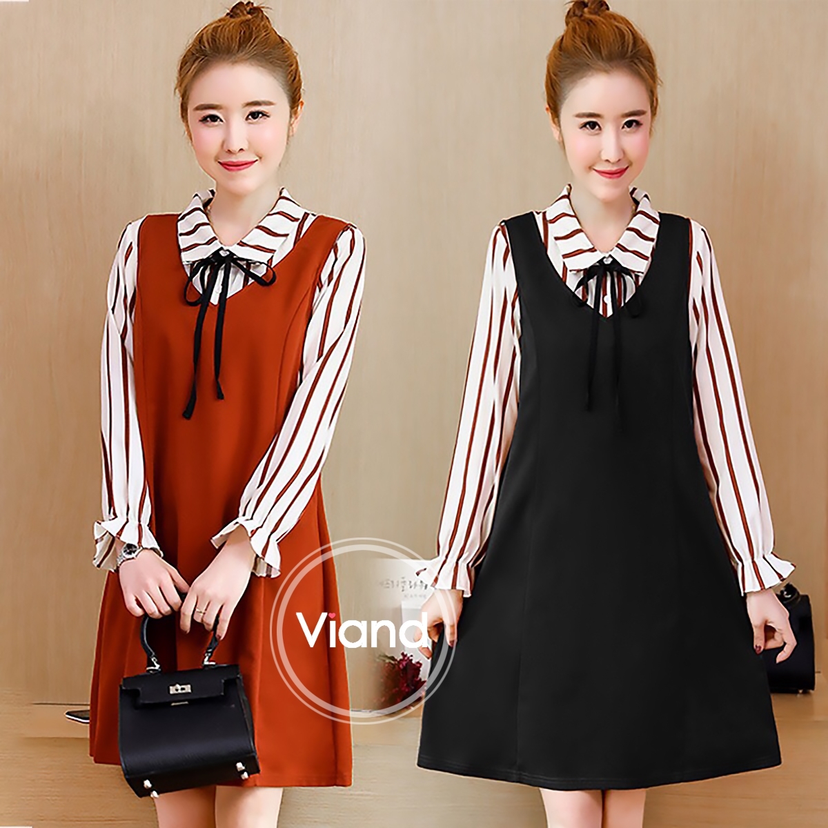เสื้อผ้าเกาหลี พร้อมส่ง เสื้อคอวีทรงสวยใส่สบาย
