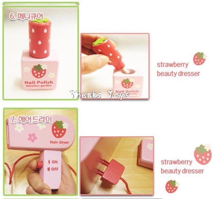 ชุดโต๊ะเครื่องแป้งสตรอเบอร์รี่สีแดง