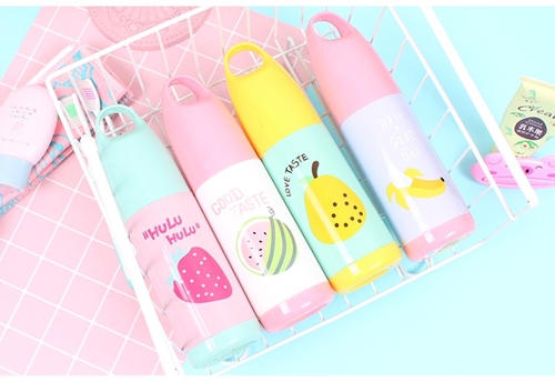 กล่องเก็บแปรงสีฟันและยาสีฟัน แบบพกพา ลายผลไม้น่ารัก