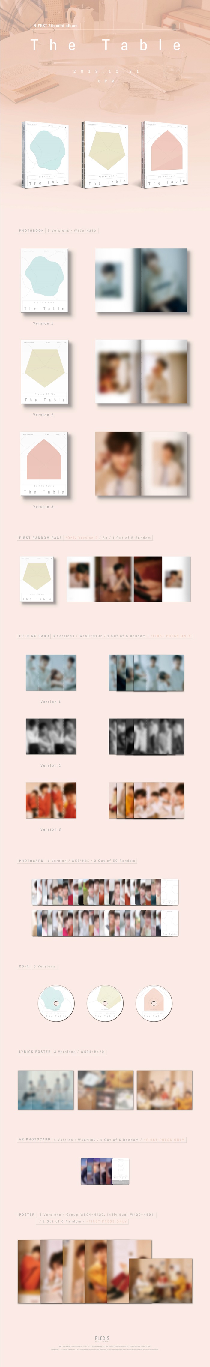 [Pre] Nu'est : 7th Mini Album - THE TABLE (Ver. 2) +Poster