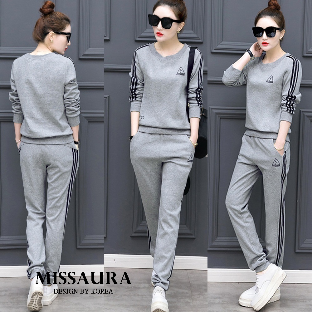 เสื้อผ้าแฟชั่น พร้อมส่ง เซทสปอร์ต แต่งแถบด้านข้าง