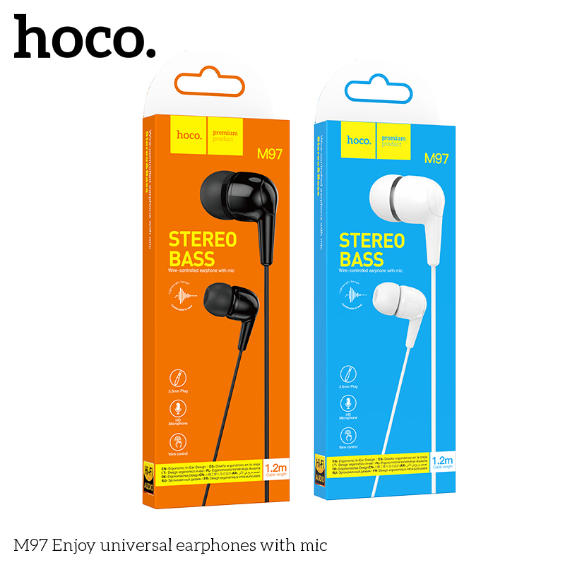 Hoco M97 Enjoy universal earphones with mic หูฟังเสียงดี ใส่สบายหู
