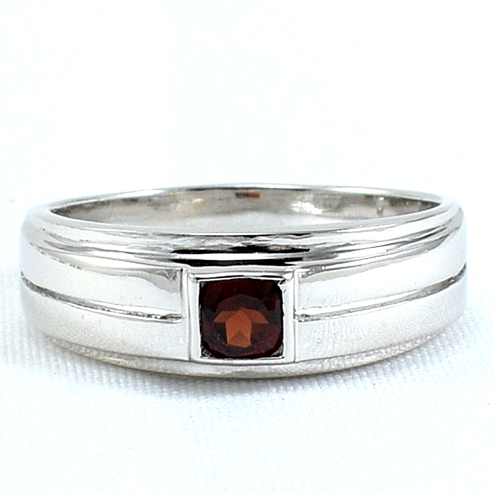 SKJewelryFactory แหวนปลอกมีดพลอยโกเมนแท้ ตัวเเเรือนเงิน92.5% ER01662-GAN