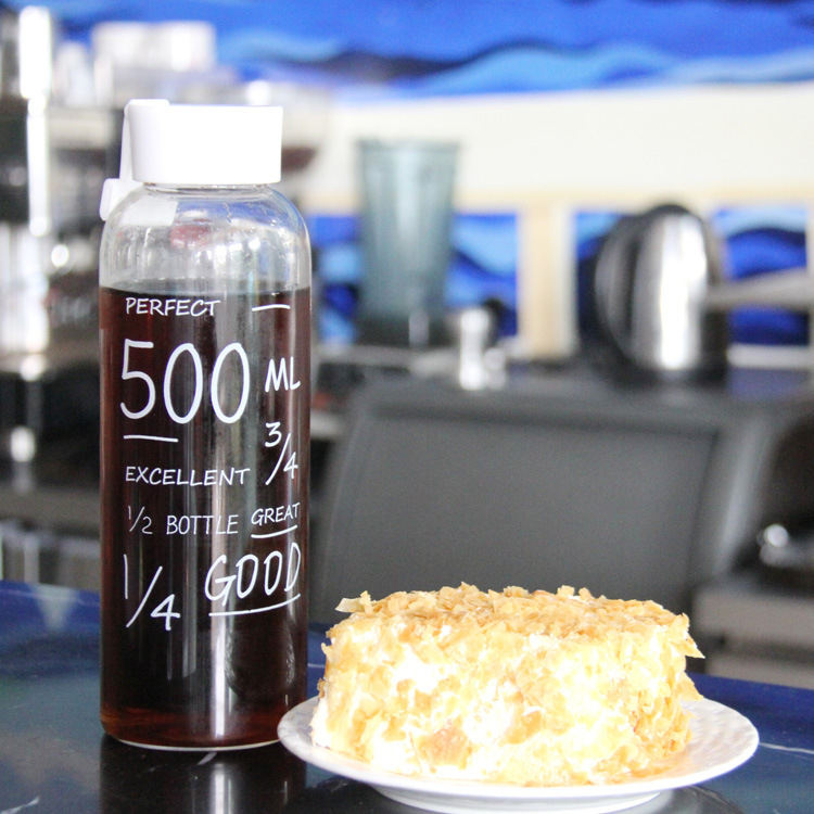 ขวดน้ำ ขวดแก้ว พกพา แก้ว borosilicate ฝาปิดสนิท ไม่หก ขนาด 600 ml. มี 2 สี ขาว/ดำ