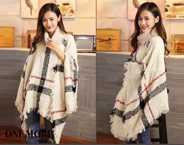 เสื้อผ้าเกาหลี พร้อมส่ง เสื้อคลุม แบบสวมหัว คอเต่า ผ้านุ่ม
