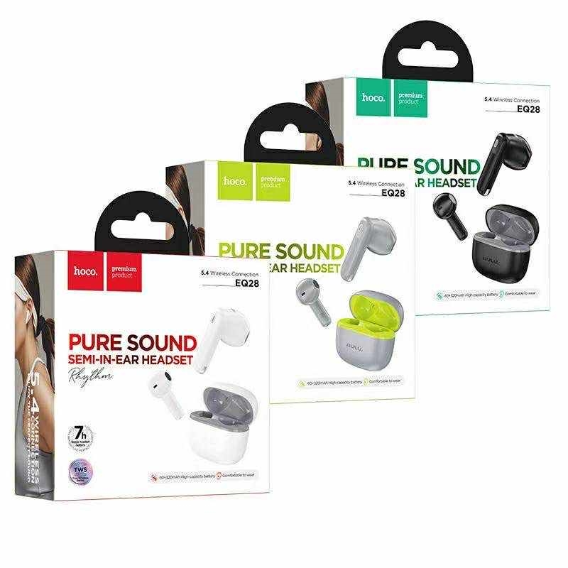 Hoco EQ28 Pure Sound Semi-In-Ear Headset หูฟังบลูทูธไร้สายพร้อมตลับชาร์ท