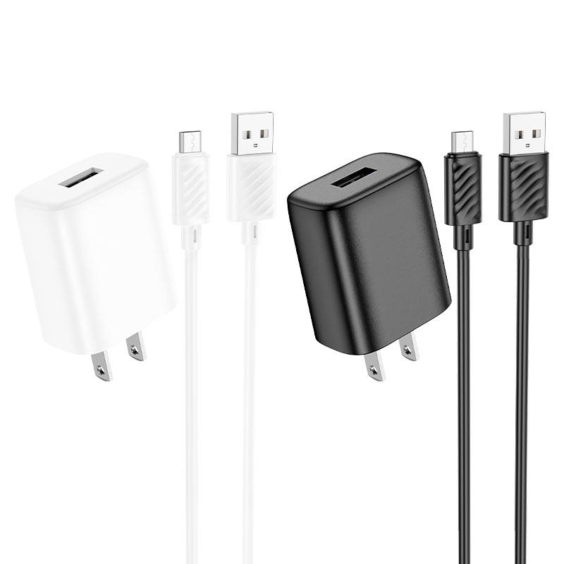หัวชาร์จพร้อมสายชาร์จ Hoco C134 Solid USB-A 5V / 2.4A wall charger with 1m MICRO-USB