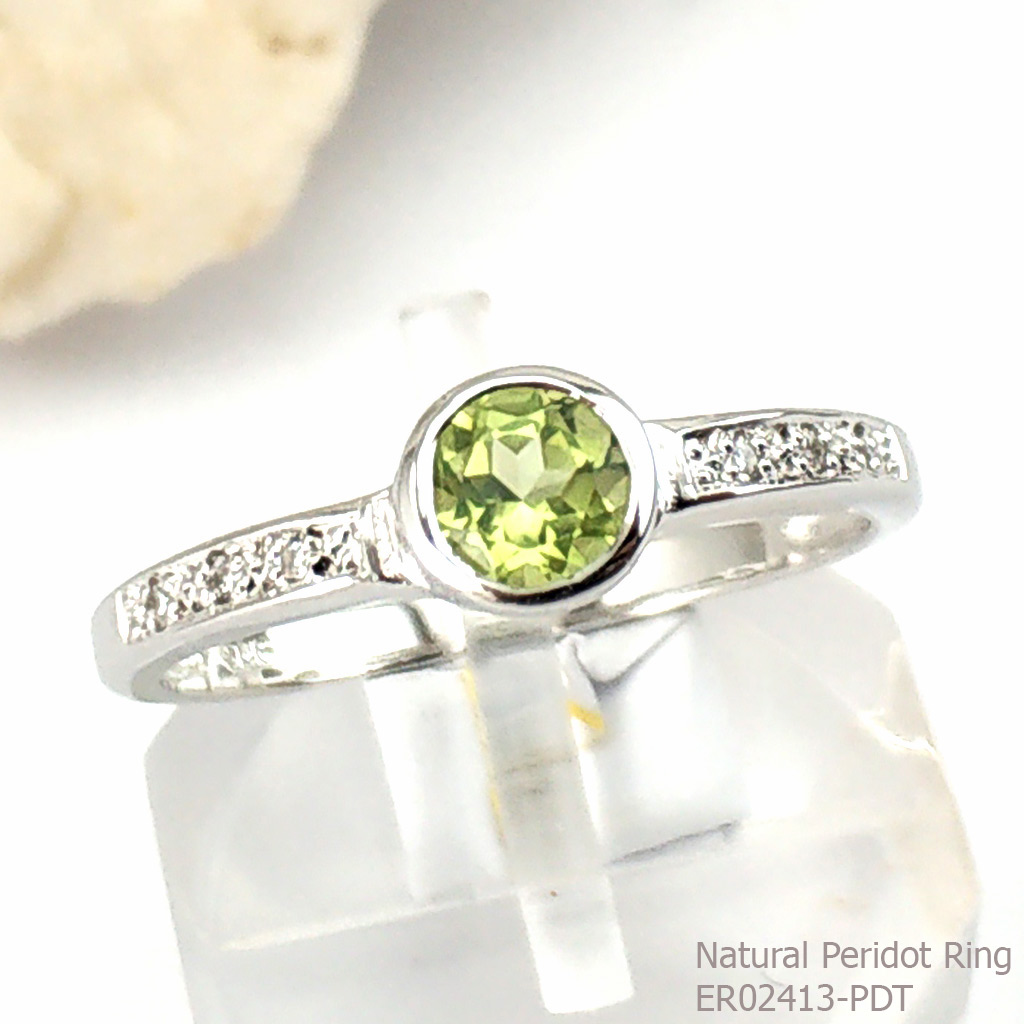 SKJewelryfactory แหวนเพอริดอทแท้ พลอยสวยใส ประกายดีเยี่ยม ใส่แล้วน่ารัก ER02413-PDT