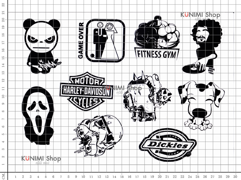 สติกเกอร์ ขาวดำ ลายการ์ตูน กราฟิตี้ ติดรถยนต์, มอเตอร์ไซต์, จักรยาน, กระเป๋า, ติดผนัง ของใช้ต่างๆ สติกเกอร์PVCกันน้ำ ลายสวย เก๋ น่ารัก มีสไตล์ เท่ห์ ไม่ซ้ำใคร