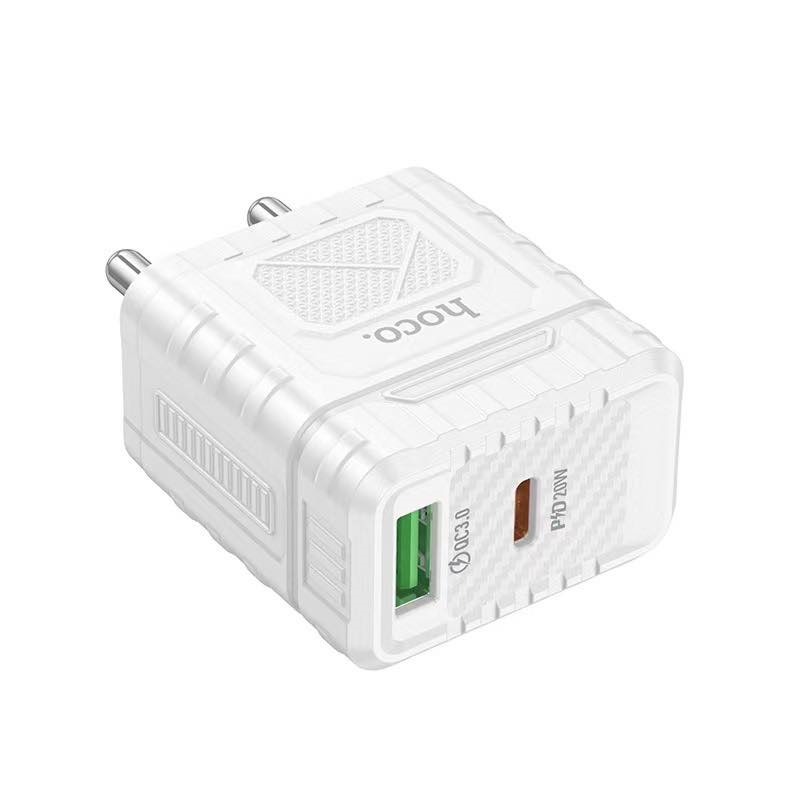 HOCO DC103T หัวชาร์จเร็ว 1USB/1Type-C PD45W+QC3.0 Fast Charge รองรับทุกรุ่น มี มอก.