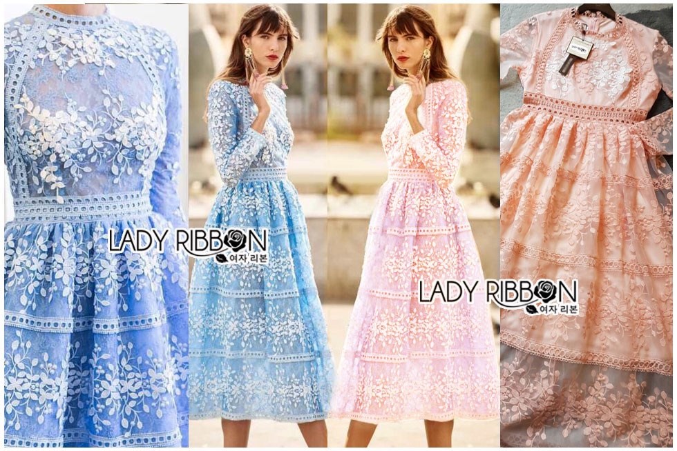 เดรสผ้าลูกไม้ พร้อมส่ง เดรสลูกไม้ สไตล์โมเดิร์นเฟมินีน