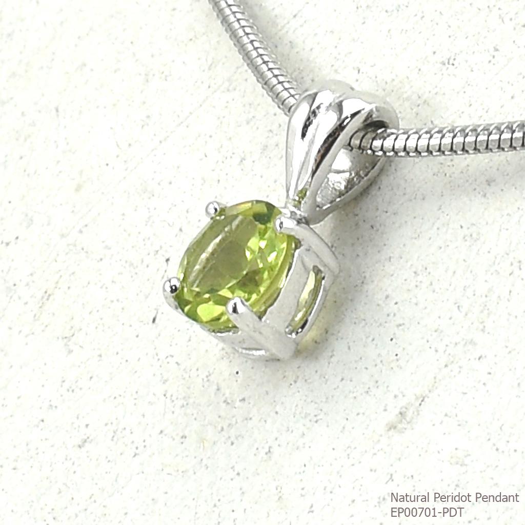 SKJewelryFactory EP00701-PDT จี้เงินแท้92.5% ฝังพลอยเพอริดอทแท้