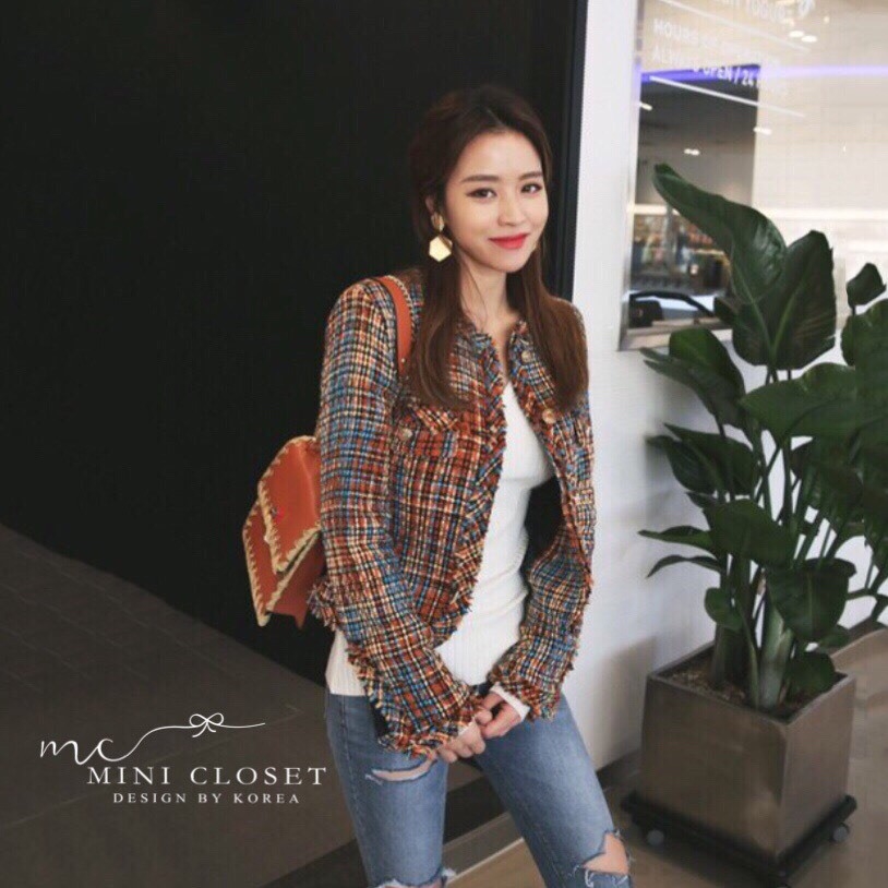 เสื้อเกาหลี พร้อมส่ง เสื้อแจ๊กเก๊ต มีสองสี