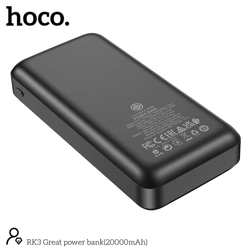 แบตสำรอง Hoco RK3 Powerbank 20000mah Dual Input/Output แบตเยอะจุใจใช้ได้นาน