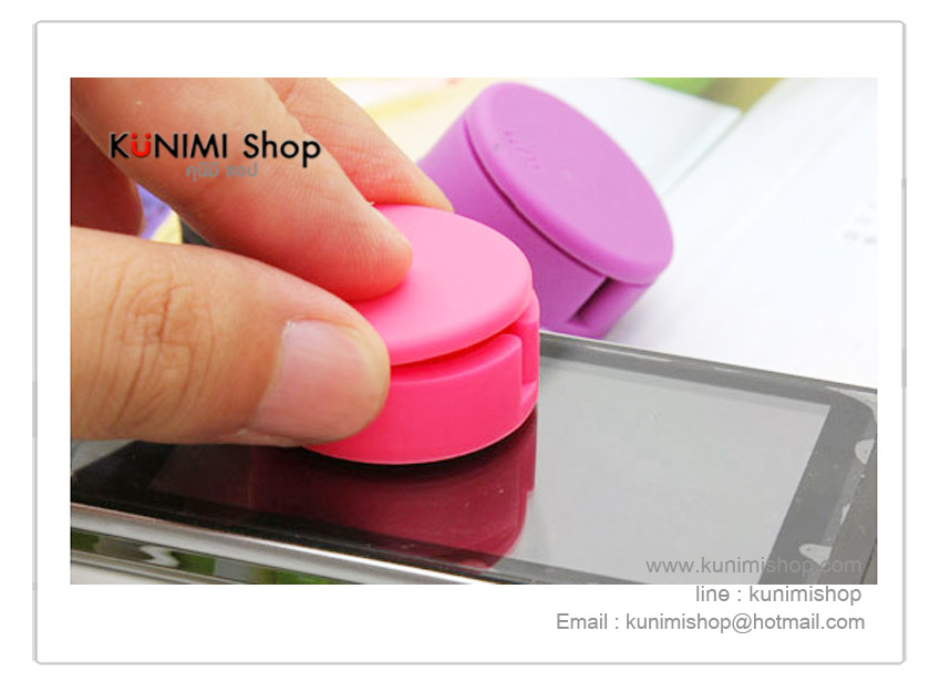 ที่พันเก็บสายหูฟังโทรศัพท์ มือถือ สวย น่ารัก รูปทรงลูกกวาดพร้อมที่เช็ดหน้าจอโทรศัพท์มือถือ ขนาดเส้นผ่าศูนย์กลาง 3 ซม. สูง 1.3 ซม.