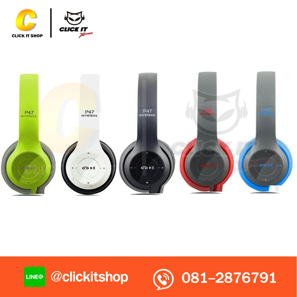 HEADSET (หูฟังบลูทูธ) BLUETOOTH P47 คละสี