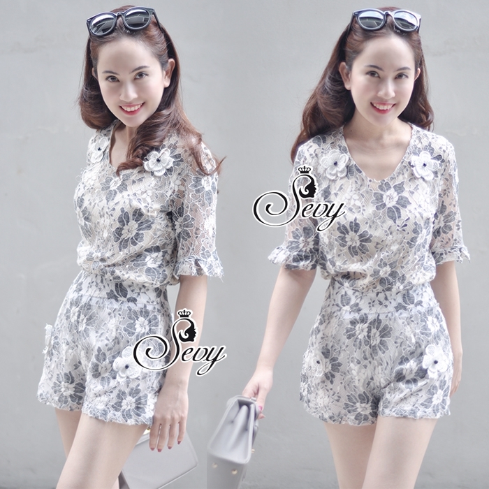 พร้อมส่ง Sets เสื้อแขนศอก มาพร้อมกางเกงขาสั้น