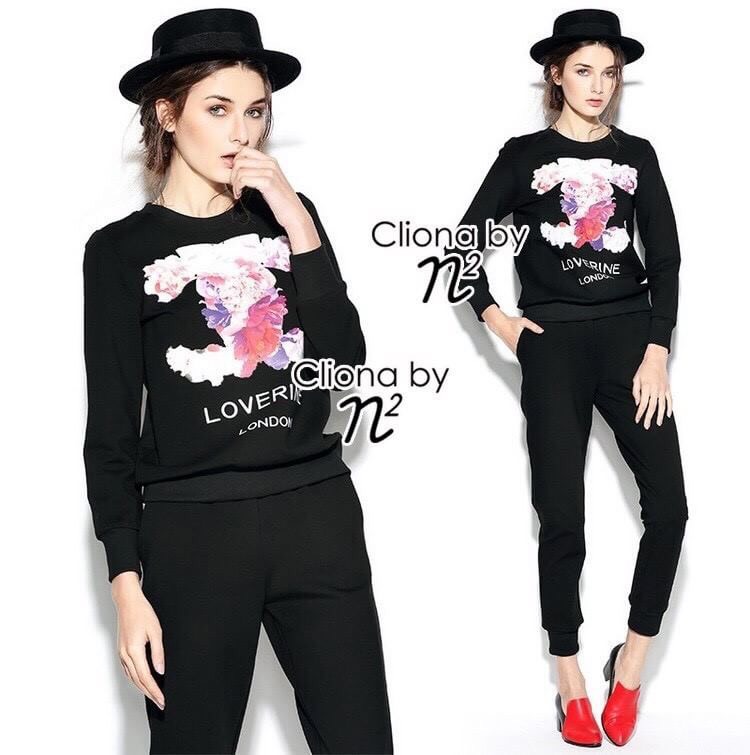 พร้อมส่ง เซ็ทเสื้อแขนยาวสกรีนลาย CoCo Spring