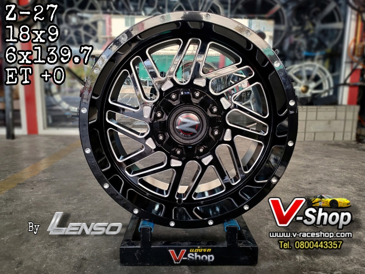 ล้อ ZEUS-27 ขอบ 18x9.5 6x139.7 ET0 สีดำเงาCNC *ราคาต่อวง