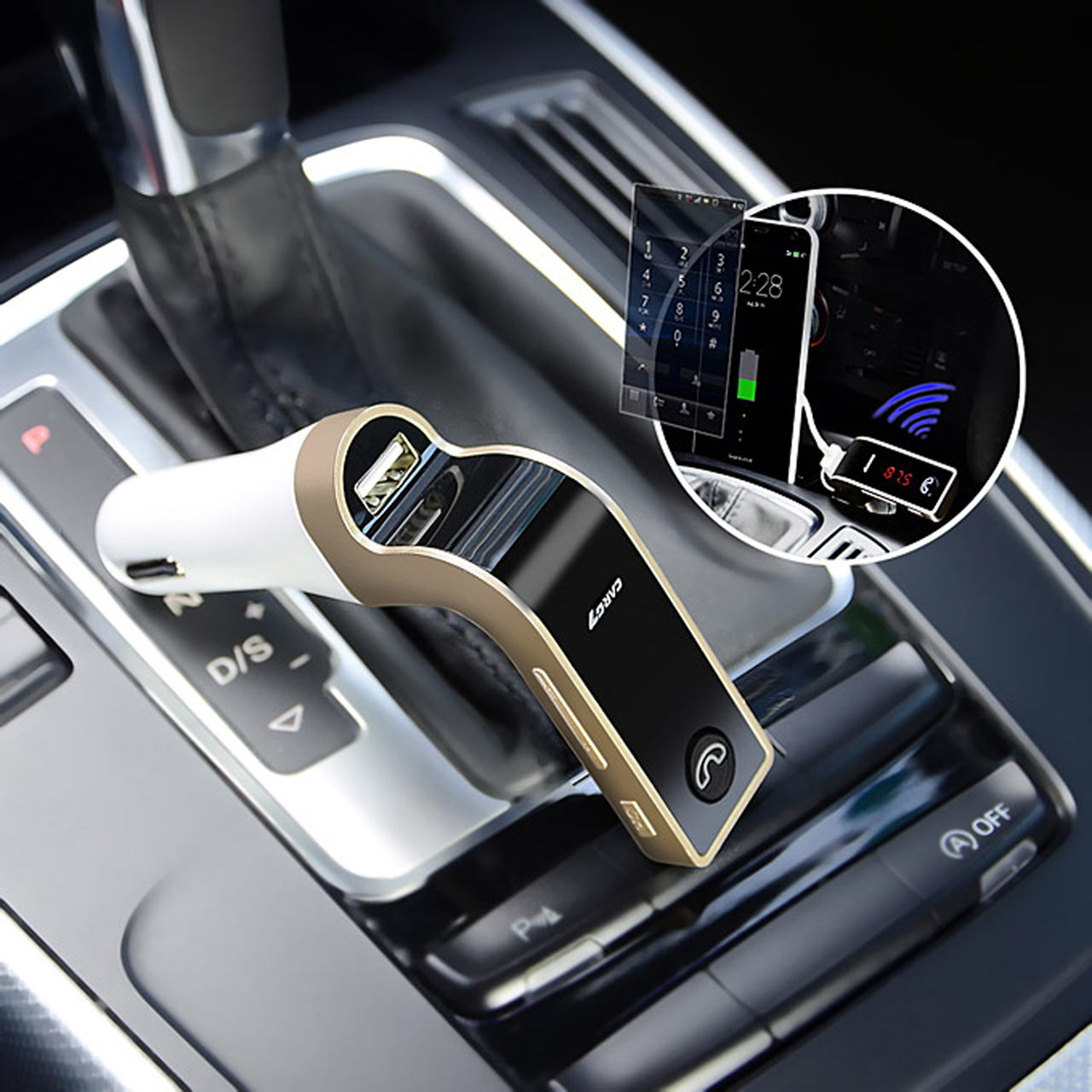 ที่ชาร์จในรถยนต์ Car G7 สีทอง (เล่น MP3 บลูทูธ ชาร์จในรถ พูดคุยได้แบบ Hand Free)