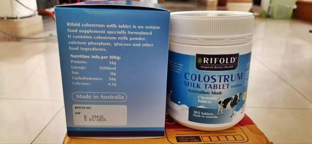 Rifold Colostrum 1000 มก บรรจุ 365 เม็ดใหญ่ ออสเตรเลีย นมโครุสตรุม