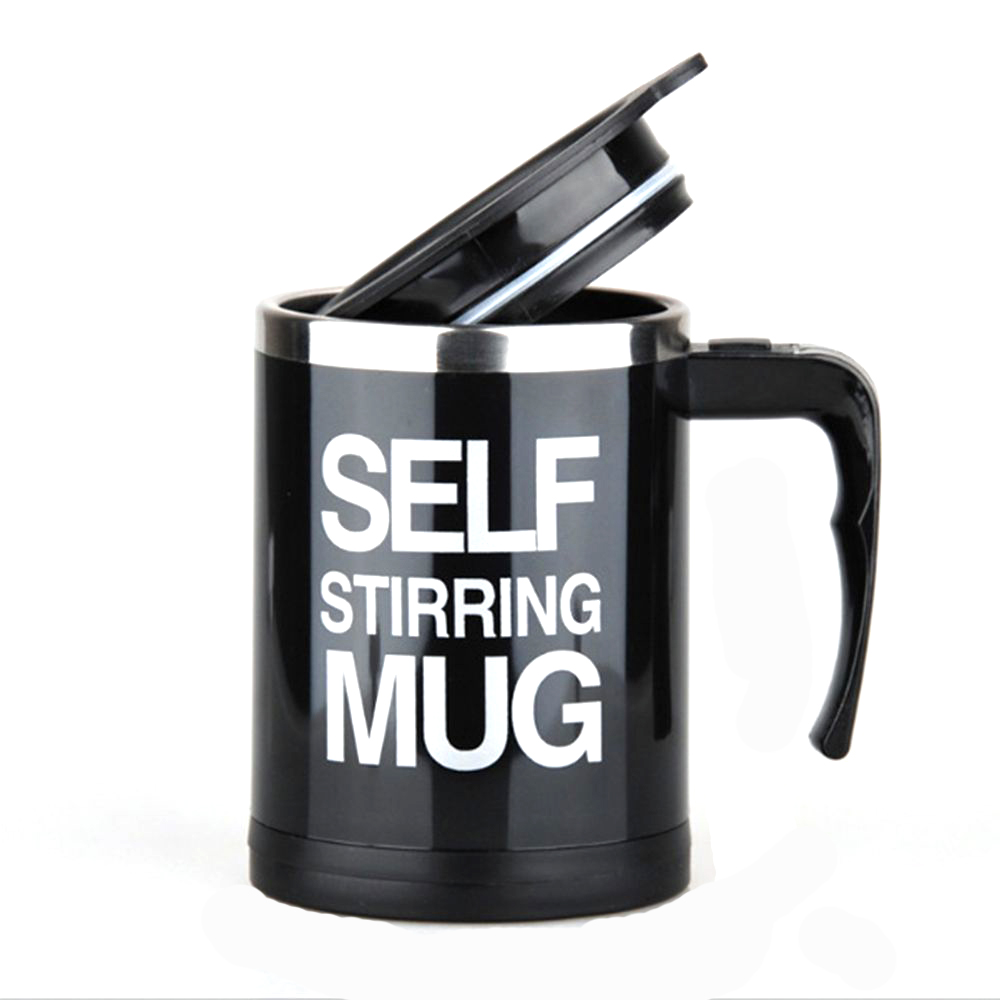 Self Stirring Mug ถ้วยชงกาแฟออโต้ 400ml สีดำ เหมาะสำหรับเครื่องดื่มร้อนและเย็น