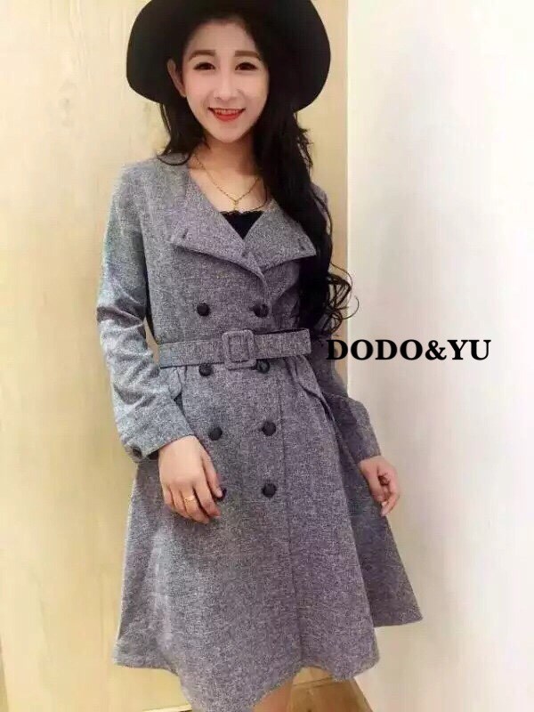 พร้อมส่ง ชุดเดรสกึ่งโค้ทสุดเก๋