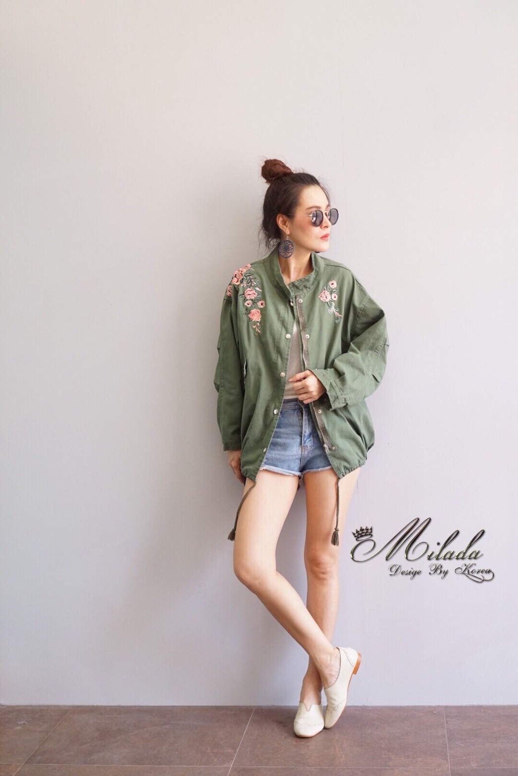 เสื้อเกาหลี พร้อมส่ง Jacket แขนยาว เนื้อผ้ายีนส์
