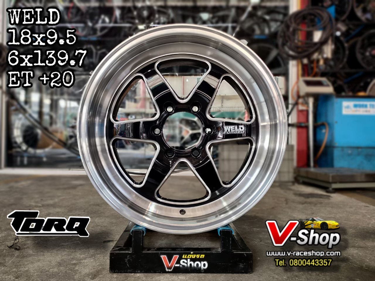 ล้อ APP WEL ขอบ 18x9.5 6x139.7 ET+20 สีดำเงาCNC *ราคาต่อวง